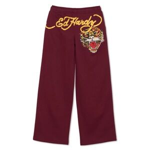 Ed Hardy Maroon Tiger Sweatpants
